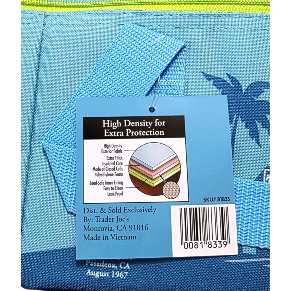 New Trader Joes Mini Insulated Cooler Bag Blue Picnic School Work Lunch 1.5 gal - Picture 4 of 9